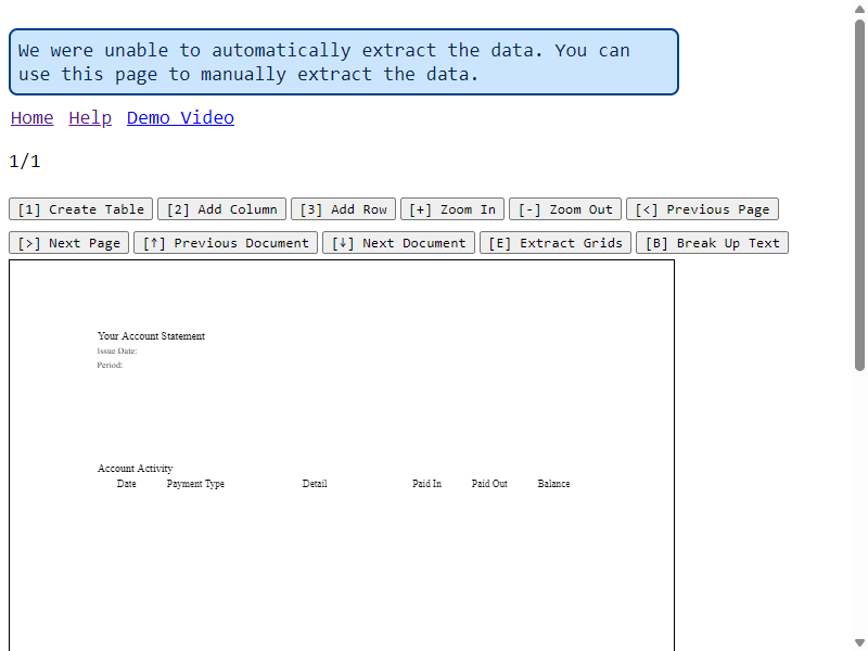 bank statement converter com failed conversion